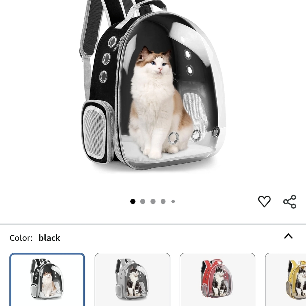 Transparent Black Pet Carrier Backpack